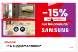 Promotion Samsung&nbsp;: 15&nbsp;% de réduction supplémentaire sur les produits Samsung chez Conforama