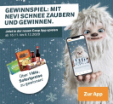 Grand concours chez Coop : Faites tomber la neige avec Nevi et gagnez (via l’APP Coop)