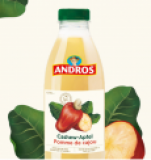 GRATUIT : Un jus de pomme de cajou, canneberge ou grenade Andros 75cl au rayon frais chez Coop