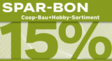 Une réduction de15% à partir de 75 CHF chez Coop bau + hobby (inscription obligatoire !)