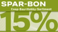 Une réduction de15% à partir de 75 CHF chez Coop bau + hobby (inscription obligatoire !)