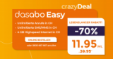 DasAbo : Abonnement Easy à 12 CHF /mois avec 4GB de données, téléphonie/SMS illimités