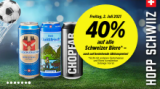 Uniquement le vendredi 2 juillet : Une réduction de 40% sur toutes les bières suisses (également sur les produits en promotion) !