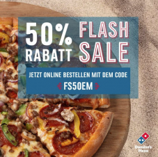 Aujourd’hui vente Flash chez Domino’s Pizza : 50% de réduction (via site web et application) !