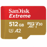 Carte mémoire SANDISK Extreme microSDXC 512 Go (160 Mo/s en lecture, 90 Mo/s en écriture) chez Microspot