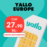 yallo Europe : tout illimité en CH + roaming illimité en UE, USA, CA & TR