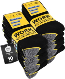 Effeet 10 paires de chaussettes de travail pour hommes, chaussettes fonctionnelles rembourrées et respirantes avec ceinture de confort