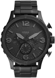 Montre pour homme Fossil Nate avec chronographe à quartz, bracelet en acier inoxydable ou en cuir, gris foncé, 50 mm