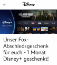 Un mois d’essai gratuit de Disney+ (nouveaux clients + clients Fox sans abonnement Disney + actif)