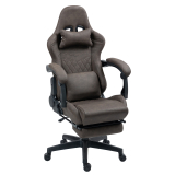 Chaise de bureau de jeu en cuir avec fonction de massage GREG marron