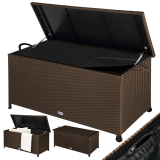 Gartenbox Polyrattan Marron (117x53x60cm) avec Poignées & Roulettes chez deubaxxl