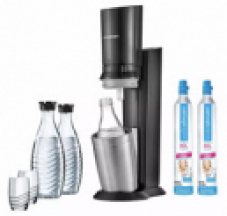 Le gazéificateur d’eau Sodastream Crystal en noir métallique Family-Kit chez Nettoshop au meilleur prix de 119.00 CHF !