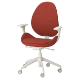 Chaise pivotante HATTEFJÄLL avec accoudoirs rouge/blanc, en liquidation locale chez IKEA Spreitenbach