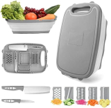 Planche à découper de camping multifonctionnelle 9 en 1 – Ustensile de cuisine pliable