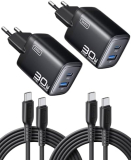 8 pièces INIU 30W Chargeur USB C, [USBC + USBA]