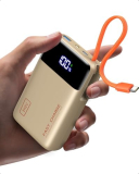 2 unités de batterie externe INIU 45W pour iPhone, ultra compacte 20000mAh powerbank avec câble USB-C intégré.