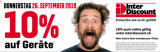 Encore une fois chez Interdiscount : 10% sur les appareils, valable aujourd’hui 26.09.2019* !