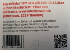 Chez InterDiscount : 20 CHF de réduction à partir de 200 CHF !