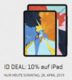 Aujourd’hui (28.4.2019) 10% de réduction sur tous les iPads Apple chez Interdiscount !