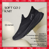Li-Ning SOFT GO 2 Knit pour hommes : Baskets slip-on confortables avec amorti COMFOAM (AGLV017)