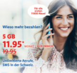 Appels, SMS illimités et 5 Go pour 11,95 CHF