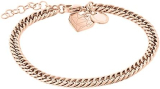 Bracelet cœur pour femme LIEBESKIND BERLIN – Bijou de bras en acier inoxydable avec pendentif cœur affectueux / Or rose /