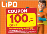 Bon de CHF 100.– chez LIPO – pour un achat en ligne ou en magasin à partir de CHF 500.-
