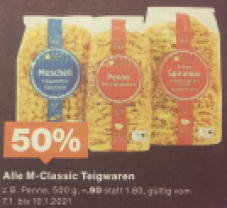 [Notification] 50% de réduction sur les pâtes M-Classic