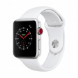 La montre APPLE Watch Series 3 GPS + Cellulaire, 42mm, boîtier en aluminium, argent avec bracelet sport en silicone, blanc chez InterDiscount