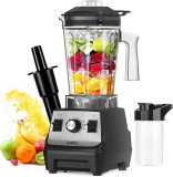 OMMO 1.8 L Mixeur haute performance, Smoothie Maker, Gobelet 300 ml, 6 lames métalliques, fonction Pulse, Max 1800 W, Gobelet sans BPA, Broyeur de glace, Mixeur pour shake de protéines