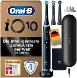 Brosse à dents électrique Oral-B iO Series 10, incl. 3 têtes de brosse de rechange, iOSense, étui de chargement et de voyage, 7 modes de nettoyage pour l’hygiène bucco-dentaire, noir