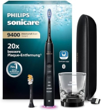 Brosse à dents sonique Philips Sonicare DiamondClean Smart 9400 (4 modes de nettoyage, 3 niveaux d’intensité, application) avec accessoires