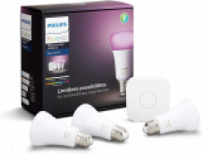 Kit de démarrage Philips Hue Blanc et couleur Ambiance (3x E27 + pont de connexion) à un prix spécial