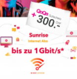 Abonnement Sunrise Internet jusqu’à 1 Gbit/s de débit pour 39 CHF par mois