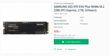 Samsung SSD 970 EVO Plus 2 To pour 419.00 CHF
