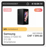 Meilleur prix : Samsung Galaxy Z Fold3 5G 512 Go noir avec 26 % de réduction