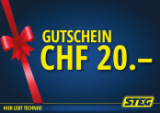 Chez Steg Electronics : un bon d’achat de 20.- pour un minimum d’achat de 50 CHF. –