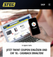 Chez STEG : 10 CHF Cashback à partir de 100 CHF d’achat en payant avec TWINT