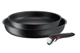Ensemble Tefal Ingenio Black Stone, 1 poêle et 1 casserole 24-28 cm, noir – L39990
