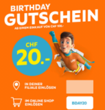 Bon d’achat LIPO avec une réduction de 20 CHF à partir d’un montant de commande de 100 francs pour votre anniversaire