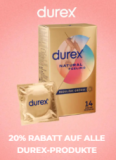 20% de rabais sur tous les produits Durex chez Amorana, par exemple gel lubrifiant et huile de massage Durex Play 2 in 1 Trio