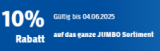Bon Jumbo avec une réduction de 10 % sans montant minimum de commande, valable jusqu’au 4.6.2025