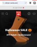 Comme chaque année : Soldes d’Halloween chez Rohner Chaussettes+ livraison gratuite sans montant minimum d’achat