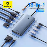 🔥 Baseus Station d’accueil 13-en-1 avec support 4K@120Hz, 100W Power Delivery & 3x 10 Gbps ports USB chez AliExpress