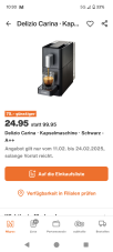 Delizio Carina – Machine à capsules – dans la couleur noire, pour moins de 25 CHF