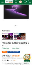 Bande lumineuse extérieure Philips hue 5 m