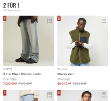 Promotion 2 pour 1 chez Snipes