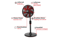 Ventilateur sans fil Einhell réglable en hauteur avec fonction minuterie & oscillation chez Jumbo