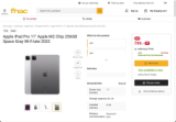 Apple iPad Pro 11″ Apple M2 Chip 256 Go Gris sidéral Wi-Fi late 2022
