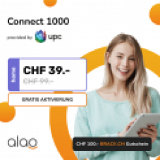 Abonnement Internet UPC Connect 1000 chez Alao (12 mois) + Bon de 100 CHF  chez Brack